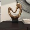 imageDeco 79 Polystone Abstract Decorative Sculpture Abstract Home Decor Statue with Rectangle Black Base Accent Figurine 6quot x 4quot x 28quot BronzeCopper