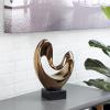 imageDeco 79 Polystone Abstract Decorative Sculpture Abstract Home Decor Statue with Rectangle Black Base Accent Figurine 6quot x 4quot x 28quot BronzeCopper
