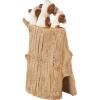 imageDeco 79 Polystone Cow Decorative Sign Chalkboard with Brown Tree Trunk Frame 7quot x 4quot x 11quot Black7 x 4 x 11