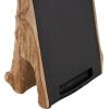imageDeco 79 Polystone Cow Decorative Sign Chalkboard with Brown Tree Trunk Frame 7quot x 4quot x 11quot Black7 x 4 x 11