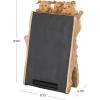 imageDeco 79 Polystone Cow Decorative Sign Chalkboard with Brown Tree Trunk Frame 7quot x 4quot x 11quot Black7W x 99H
