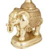 imageDeco 79 Polystone Elephant Candle Holder Set of 2 13quot 11quotH GoldGold