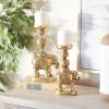 imageDeco 79 Polystone Elephant Candle Holder Set of 2 13quot 11quotH GoldGold