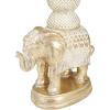 imageDeco 79 Polystone Elephant Candle Holder Set of 2 13quot 11quotH GoldGoldWhite