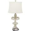 imageDeco 79 Polystone Fleur De Lis Room Table Lamp Accent Lamp set of 2 Lamp 14quot x 14quot x 28quot Beige