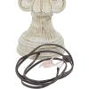 imageDeco 79 Polystone Fleur De Lis Room Table Lamp Accent Lamp set of 2 Lamp 14quot x 14quot x 28quot Beige
