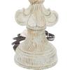 imageDeco 79 Polystone Fleur De Lis Room Table Lamp Accent Lamp set of 2 Lamp 14quot x 14quot x 28quot Beige