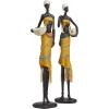 imageDeco 79 Polystone People Handmade Decorative Sculpture African Woman Home Decor Statues with Water Jugs and Jeweled Details Set of 2 Accent Figurines 6quotW 24quotH YellowYellow
