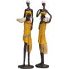 imageDeco 79 Polystone People Handmade Decorative Sculpture African Woman Home Decor Statues with Water Jugs and Jeweled Details Set of 2 Accent Figurines 6quotW 24quotH YellowYellow