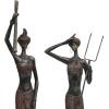 imageDeco 79 Polystone People Handmade Decorative Sculpture African Woman Home Decor Statues with Water Jugs and Jeweled Details Set of 2 Accent Figurines 6quotW 24quotH YellowRed