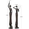 imageDeco 79 Polystone People Handmade Decorative Sculpture African Woman Home Decor Statues with Water Jugs and Jeweled Details Set of 2 Accent Figurines 6quotW 24quotH YellowRed
