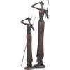 imageDeco 79 Polystone People Handmade Decorative Sculpture African Woman Home Decor Statues with Water Jugs and Jeweled Details Set of 2 Accent Figurines 6quotW 24quotH YellowRed