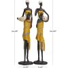 imageDeco 79 Polystone People Handmade Decorative Sculpture African Woman Home Decor Statues with Water Jugs and Jeweled Details Set of 2 Accent Figurines 6quotW 24quotH YellowYellow