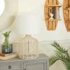 imageDeco 79 Rattan Handmade Room Table Lamp Woven Accent Lamp with Drum Shade Lamp 15quot x 15quot x 25quot BeigeBeige
