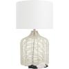 imageDeco 79 Rattan Handmade Room Table Lamp Woven Accent Lamp with Drum Shade Lamp 15quot x 15quot x 25quot BeigeBeige