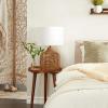 imageDeco 79 Rattan Handmade Room Table Lamp Woven Accent Lamp with Drum Shade Lamp 15quot x 15quot x 25quot BeigeBrown