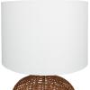 imageDeco 79 Rattan Handmade Room Table Lamp Woven Accent Lamp with Drum Shade Lamp 15quot x 15quot x 25quot BeigeBrown