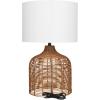 imageDeco 79 Rattan Handmade Room Table Lamp Woven Accent Lamp with Drum Shade Lamp 15quot x 15quot x 25quot BeigeBrown