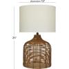 imageDeco 79 Rattan Handmade Room Table Lamp Woven Accent Lamp with Drum Shade Lamp 15quot x 15quot x 25quot BeigeBrown