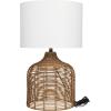 imageDeco 79 Rattan Handmade Room Table Lamp Woven Accent Lamp with Drum Shade Lamp 15quot x 15quot x 25quot BeigeBrown