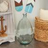 imageDeco 79 Recycled Glass Abstract Handmade Decorative Vase Curved Ombre Spanish Bottle Centerpiece Vase Flower Vase for Home Decoration 9quot x 9quot x 20quot GreenBlue