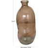 imageDeco 79 Recycled Glass Abstract Handmade Decorative Vase Curved Ombre Spanish Bottle Centerpiece Vase Flower Vase for Home Decoration 9quot x 9quot x 20quot GreenBrown