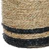 imageDeco 79 Seagrass Handmade Decorative and Functional Storage Basket TwoToned Brown Basket Organizer with Handles Set of 3 Basket for Storage 18quot 17quot 14quotH Black