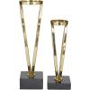 imageDeco 79 Stainless Steel Metal Decorative Candle Holder Candle Stand Set of 2 Candlestick Holder 15quot 12quotH GoldGold