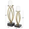 imageDeco 79 Stainless Steel Metal Decorative Candle Holder Candle Stand Set of 2 Candlestick Holder 15quot 12quotH GoldGold