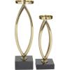 imageDeco 79 Stainless Steel Metal Decorative Candle Holder Candle Stand Set of 2 Candlestick Holder 15quot 12quotH GoldGold