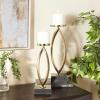 imageDeco 79 Stainless Steel Metal Decorative Candle Holder Candle Stand Set of 2 Candlestick Holder 15quot 12quotH GoldGold