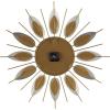 imageDeco 79 Stainless Steel Metal Leaf Decorative Wall Clock Radial Wall Clock for Home with Black Accents Wall Clock for Room 26quot x 2quot x 26quot Gold