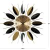 imageDeco 79 Stainless Steel Metal Leaf Decorative Wall Clock Radial Wall Clock for Home with Black Accents Wall Clock for Room 26quot x 2quot x 26quot Gold