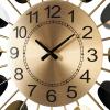 imageDeco 79 Stainless Steel Metal Leaf Decorative Wall Clock Radial Wall Clock for Home with Black Accents Wall Clock for Room 26quot x 2quot x 26quot Gold