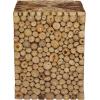 imageDeco 79 Teak Wood Handmade Side End Accent Table End Table with Mosaic Wood Chip Design Side Table 14quot x 14quot x 18quot Brown