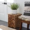 imageDeco 79 Teak Wood Handmade Side End Accent Table End Table with Mosaic Wood Chip Design Side Table 14quot x 14quot x 18quot Brown