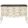 imageDeco 79 Wood 3 Drawers and 2 Doors Buffet with Brown Wood Top 48quot x 17quot x 33quot White