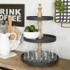 imageDeco 79 Wood 3 Tiered Tiered Server 15quot x 15quot x 24quot WhiteBlack