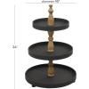 imageDeco 79 Wood 3 Tiered Tiered Server 15quot x 15quot x 24quot WhiteBlack