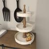 imageDeco 79 Wood 3 Tiered Tiered Server 15quot x 15quot x 24quot WhiteWhite