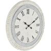 imageDeco 79 Wood Carved Beading Wall Clock 22quot x 1quot x 22quot WhiteWhite