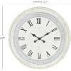 imageDeco 79 Wood Carved Beading Wall Clock 22quot x 1quot x 22quot WhiteWhite
