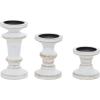 imageDeco 79 Wood Decorative Candle Holder Beaded Pillar Candle Stand Set of 3 Candlestick Holder 4quot 6quot 8quotH BrownBeige