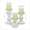 imageDeco 79 Wood Decorative Candle Holder Beaded Pillar Candle Stand Set of 3 Candlestick Holder 4quot 6quot 8quotH BrownBeige