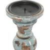 imageDeco 79 Wood Decorative Candle Holder Candle Stand Set of 3 Candlestick Holder 6quot 8quot 10quotH Light BlueBlue