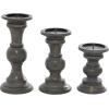 imageDeco 79 Wood Decorative Candle Holder Candle Stand Set of 3 Candlestick Holder 6quot 8quot 10quotH Light BlueDark Brown
