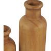imageDeco 79 Wood Decorative Vase Centerpiece Vases with Black Bases Set of 3 Vases for Home Decoration 10quot 8quot 5quot H BrownBlack