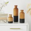 imageDeco 79 Wood Decorative Vase Centerpiece Vases with Black Bases Set of 3 Vases for Home Decoration 10quot 8quot 5quot H BrownBlack