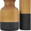 imageDeco 79 Wood Decorative Vase Centerpiece Vases with Black Bases Set of 3 Vases for Home Decoration 10quot 8quot 5quot H BrownBlack
