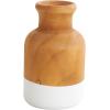 imageDeco 79 Wood Decorative Vase Centerpiece Vases with Black Bases Set of 3 Vases for Home Decoration 10quot 8quot 5quot H BrownWhite